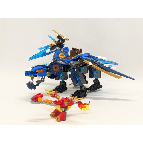 521 - A Lego Ninjago Skybound Jays Elemental Dragon model with Kai's Mini Dragon model