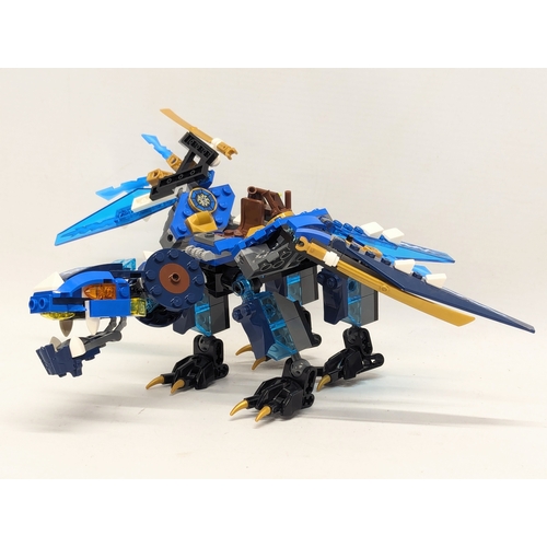 521 - A Lego Ninjago Skybound Jays Elemental Dragon model with Kai's Mini Dragon model