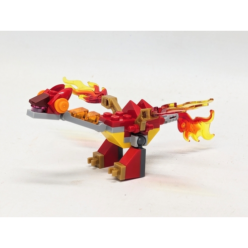 521 - A Lego Ninjago Skybound Jays Elemental Dragon model with Kai's Mini Dragon model