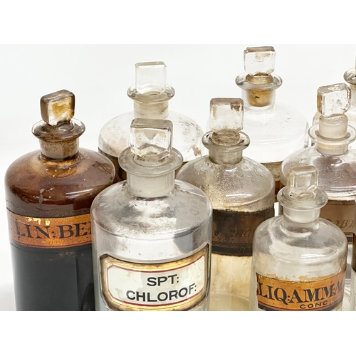 106 - A collection of late 19th/early 20th century chemist bottles. 20cm