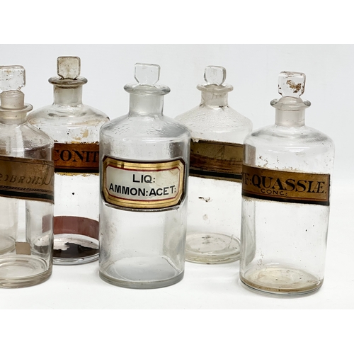 106 - A collection of late 19th/early 20th century chemist bottles. 20cm