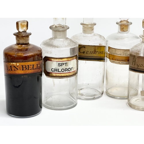 106 - A collection of late 19th/early 20th century chemist bottles. 20cm