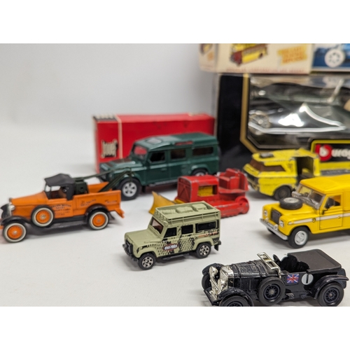 533 - A collection of model cars and trucks, including Corgi, Matchbox, Lledo, Brumm, etc.