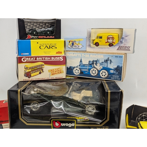 533 - A collection of model cars and trucks, including Corgi, Matchbox, Lledo, Brumm, etc.