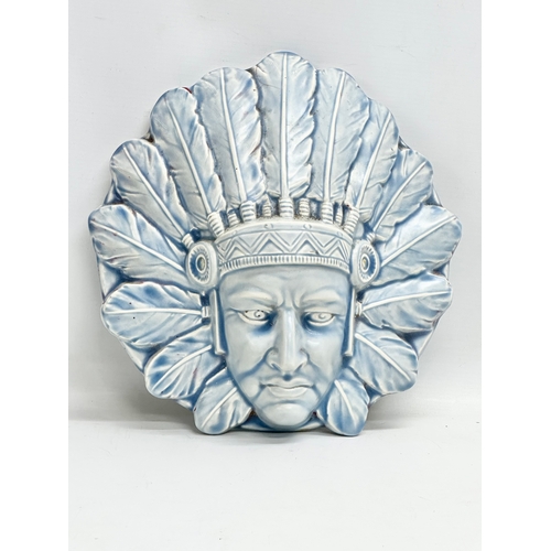 480 - A 1930’s Burleigh Ware ‘Indian Chief’ wall plaque. 27cm