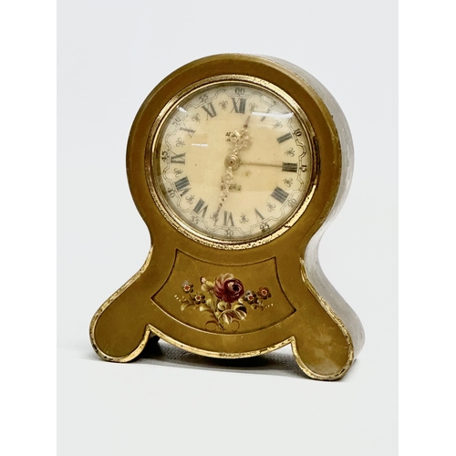 486 - A vintage Swiss Musical Alarm Clock. Adlatus Jewels. 10x5x12cm