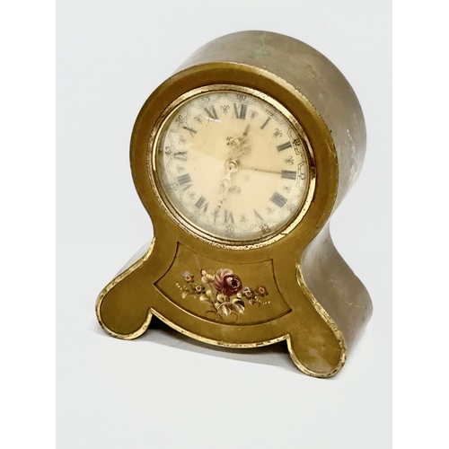 486 - A vintage Swiss Musical Alarm Clock. Adlatus Jewels. 10x5x12cm