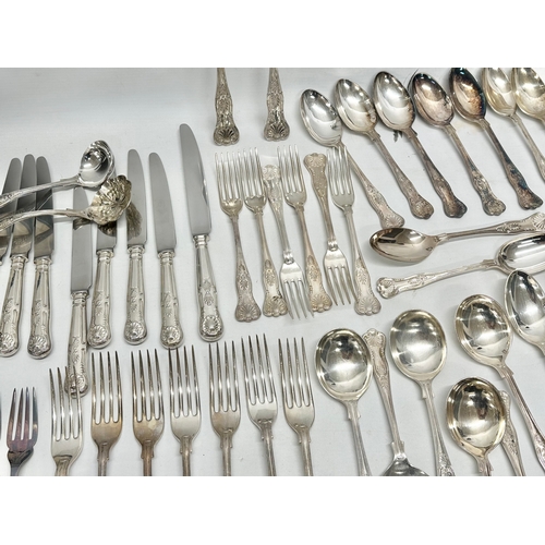 492 - A large collection of 19th and early 20th century silver plated cutlery.