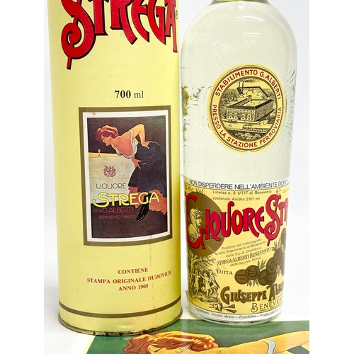 454 - A bottle of 1950’s Liquore Strega with advertising poster and case.