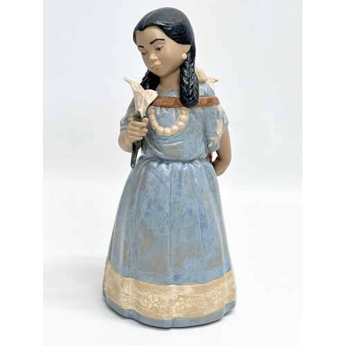 659 - 3 Spanish pottery figurines. Lladro, NAO, Nadal. A Lladro ‘Girl with Turkey’ 13x15cm. A NAO ‘Girl wi... 