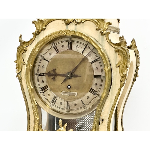 17 - A large 19th century Louis XV style fusee mantle clock with gilt brass mounts. By Sharman D Neill, B... 