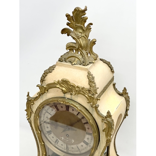 17 - A large 19th century Louis XV style fusee mantle clock with gilt brass mounts. By Sharman D Neill, B... 