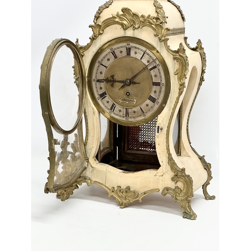 17 - A large 19th century Louis XV style fusee mantle clock with gilt brass mounts. By Sharman D Neill, B... 