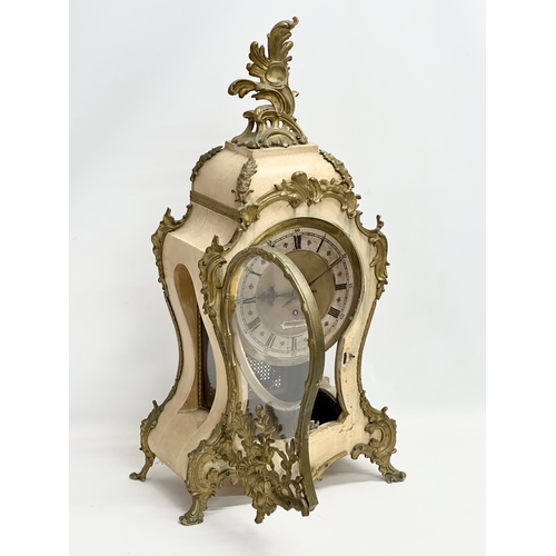 17 - A large 19th century Louis XV style fusee mantle clock with gilt brass mounts. By Sharman D Neill, B... 