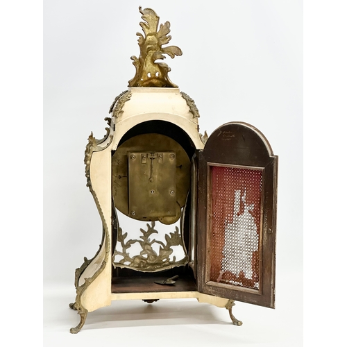 17 - A large 19th century Louis XV style fusee mantle clock with gilt brass mounts. By Sharman D Neill, B... 