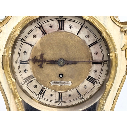 17 - A large 19th century Louis XV style fusee mantle clock with gilt brass mounts. By Sharman D Neill, B... 