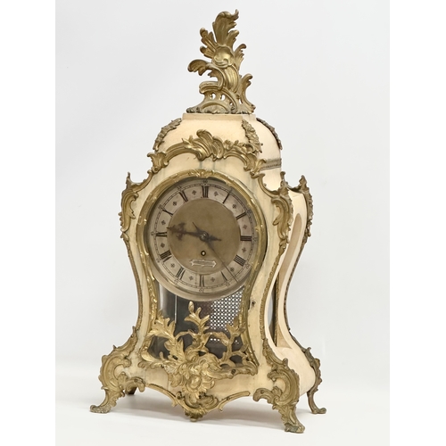 17 - A large 19th century Louis XV style fusee mantle clock with gilt brass mounts. By Sharman D Neill, B... 