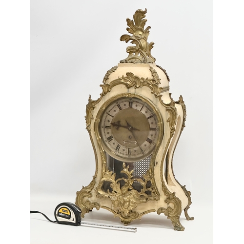 17 - A large 19th century Louis XV style fusee mantle clock with gilt brass mounts. By Sharman D Neill, B... 