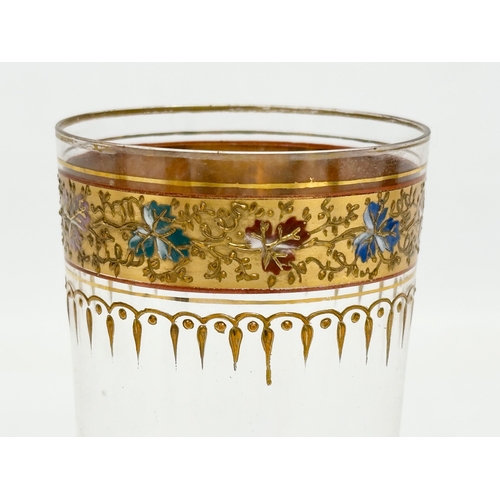 38 - Moser Glass. An early 20th century gilt tea glass by Moser with embossed flower motif. 1920’s. 5.5x1... 