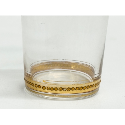 38 - Moser Glass. An early 20th century gilt tea glass by Moser with embossed flower motif. 1920’s. 5.5x1... 