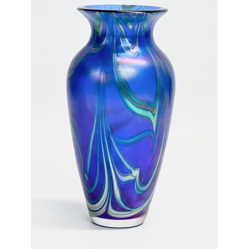 113 - A ‘Nebula’ Iridescent vase designed by Richard Golding and made by Nicola Osborne for Okra Glass. Ci... 