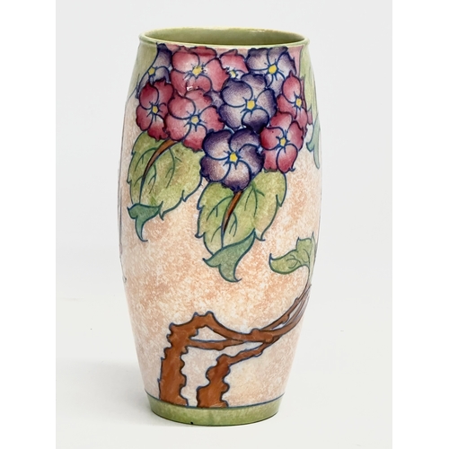 291 - A Charlotte Rhead ‘ Hydrangea’ vase. Designed for Crown Ducal. Circa 1930. 21cm