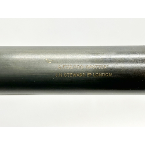 129 - A vintage J.H. Steward LTD, London telescope. Q.F.22/100-Spotter. 78cm open.