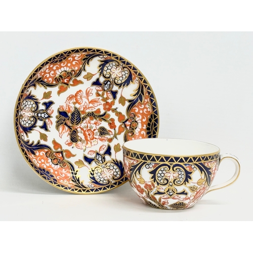 293 - A pair of late 19th century Royal Crown Derby Imari tea cups and saucers. Circa 1880-1900.