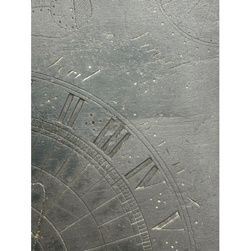 49 - Richard Melville. A 19th century slate and bronze sundial by Richard Melville. 34.5x35.5cm