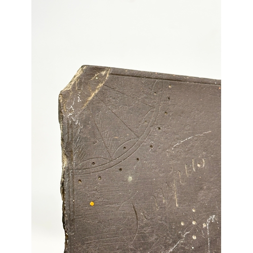 49 - Richard Melville. A 19th century slate and bronze sundial by Richard Melville. 34.5x35.5cm