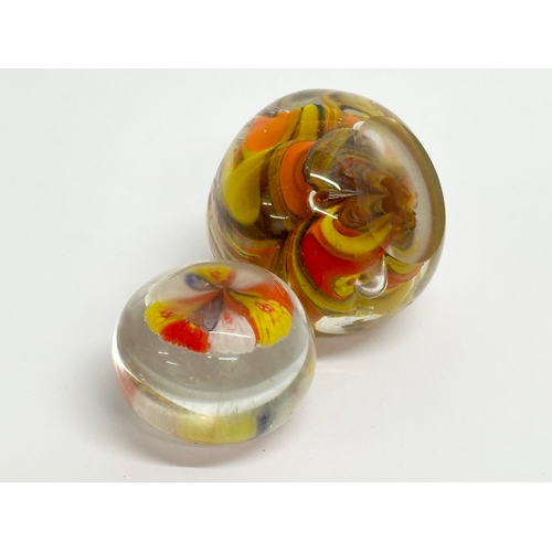 405A - 3 paperweights. A rare Glass egg by Faberge Modern Russia. 2 1960’s Art Glass paperweights.