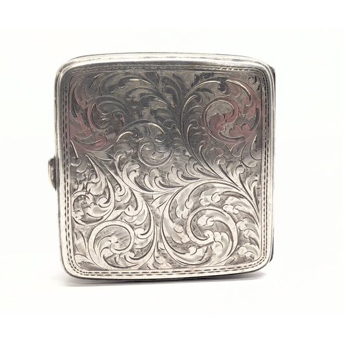 585 - An early 20th century silver cigarette case by F. H. Adams & Co. Birmingham, 1925. 97.8g