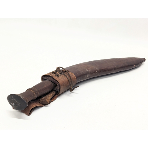 499 - A vintage Gurkha style Kukri knife.