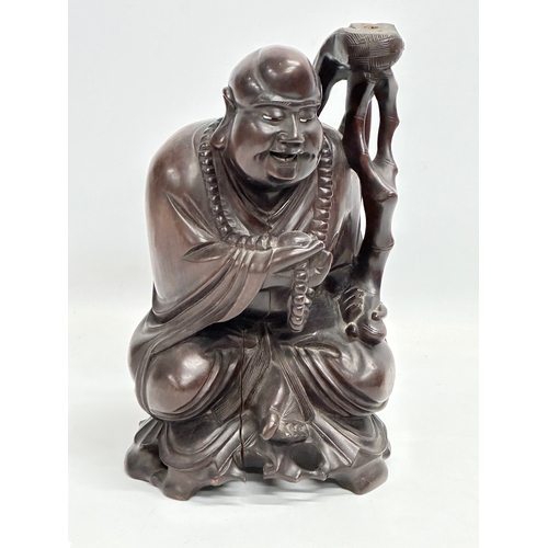 302 - 2 early 20th century Chinese Fisherman figures. 16x29cm