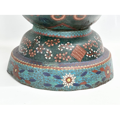 63 - A very large late 19th century Japanese Meiji period cloisonné enamelled pot. Circa 1880-1900. 36x75... 