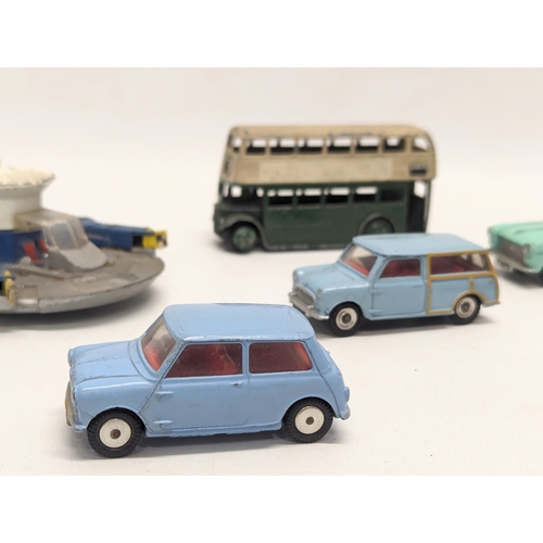 647 - A collection of vintage models including Dinky Austin Seven Countryman car, Corgi Morris Mini-Minor,... 