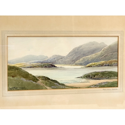 320 - A watercolour by G.W. Morrison. Port-Salon, Donegal. 36x16.5cm. Frame 58x36.5cm S