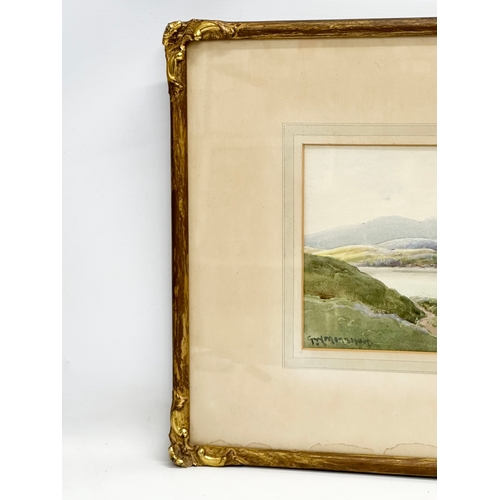 320 - A watercolour by G.W. Morrison. Port-Salon, Donegal. 36x16.5cm. Frame 58x36.5cm S