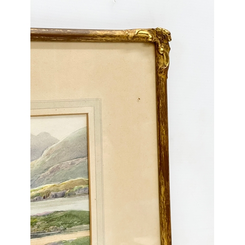 320 - A watercolour by G.W. Morrison. Port-Salon, Donegal. 36x16.5cm. Frame 58x36.5cm S