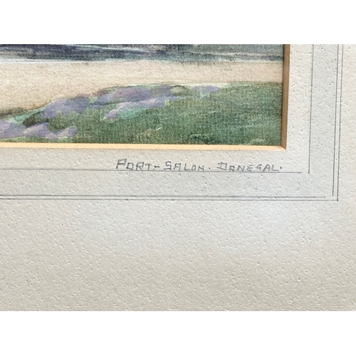 320 - A watercolour by G.W. Morrison. Port-Salon, Donegal. 36x16.5cm. Frame 58x36.5cm S