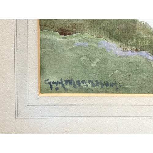 320 - A watercolour by G.W. Morrison. Port-Salon, Donegal. 36x16.5cm. Frame 58x36.5cm S