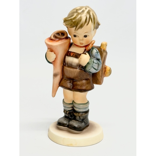 685 - 5 West German M.J.Hummel Goebel pottery figures. Sweet Music, Little Scholar 15cm, Happy Traveller, ... 