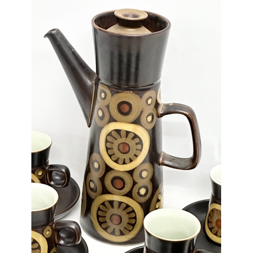 357 - A 1960’s Mid Century Denby ‘Arabesque’ coffee service.