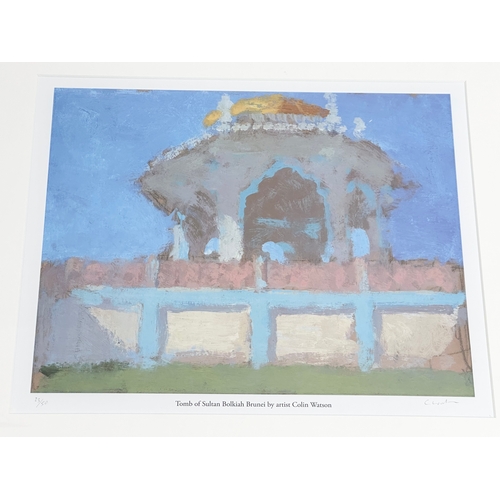 307 - A Limited Edition signed print by Colin Watson. Titled Tomb of Sultan Bolkiah Brunei. 23/500. 53x48c... 