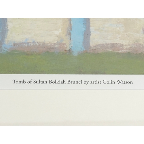 307 - A Limited Edition signed print by Colin Watson. Titled Tomb of Sultan Bolkiah Brunei. 23/500. 53x48c... 