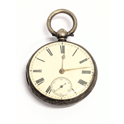 569A - A 19th century gents silver pocket watch by J. W. Chester, 1865.