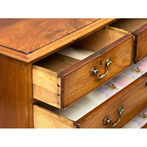 932 - A fine proportioned George III mahogany chest of drawers with original brass drop handles and bracke... 