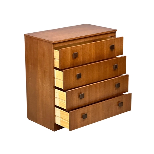 933 - A Mid Century Tola Wood chest of drawers by Remploy. Circa 1960. 76x43x82cm