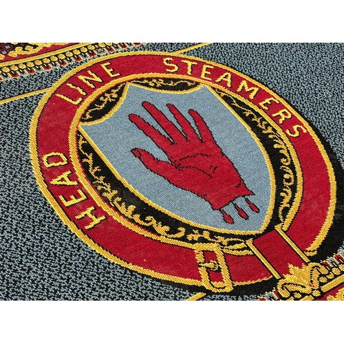 116A - A large Head Line Steamers ship company runner rug.  404x91cm