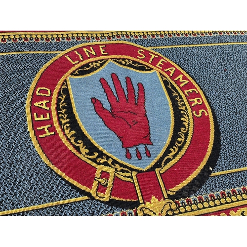 116A - A large Head Line Steamers ship company runner rug.  404x91cm